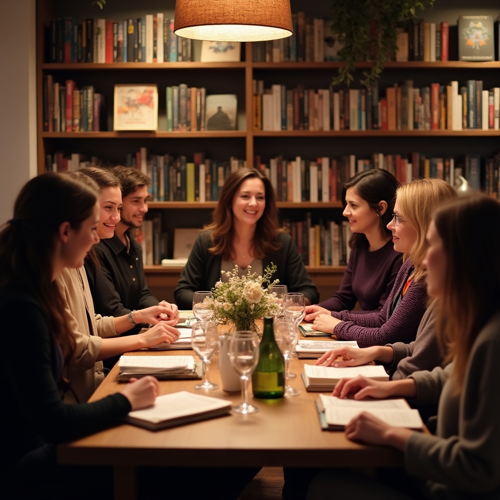 Stammkunden bei einem exklusiven Buchhandlungsabend